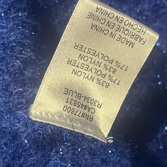 Sandrine Rose X Free People Fuzzy Metallic Distressed Oversized Sweater Large - Picture 8 of 10